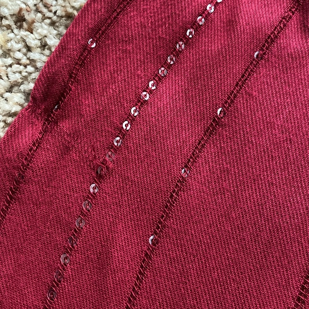 White House Black Market Sequin Infinity Scarf (Dark Red) - Picture 5 of 5